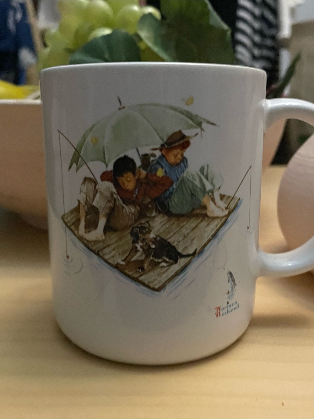 Vintage 1987 Norman Rockwell Fishermans Paradise Mug Museum Collections